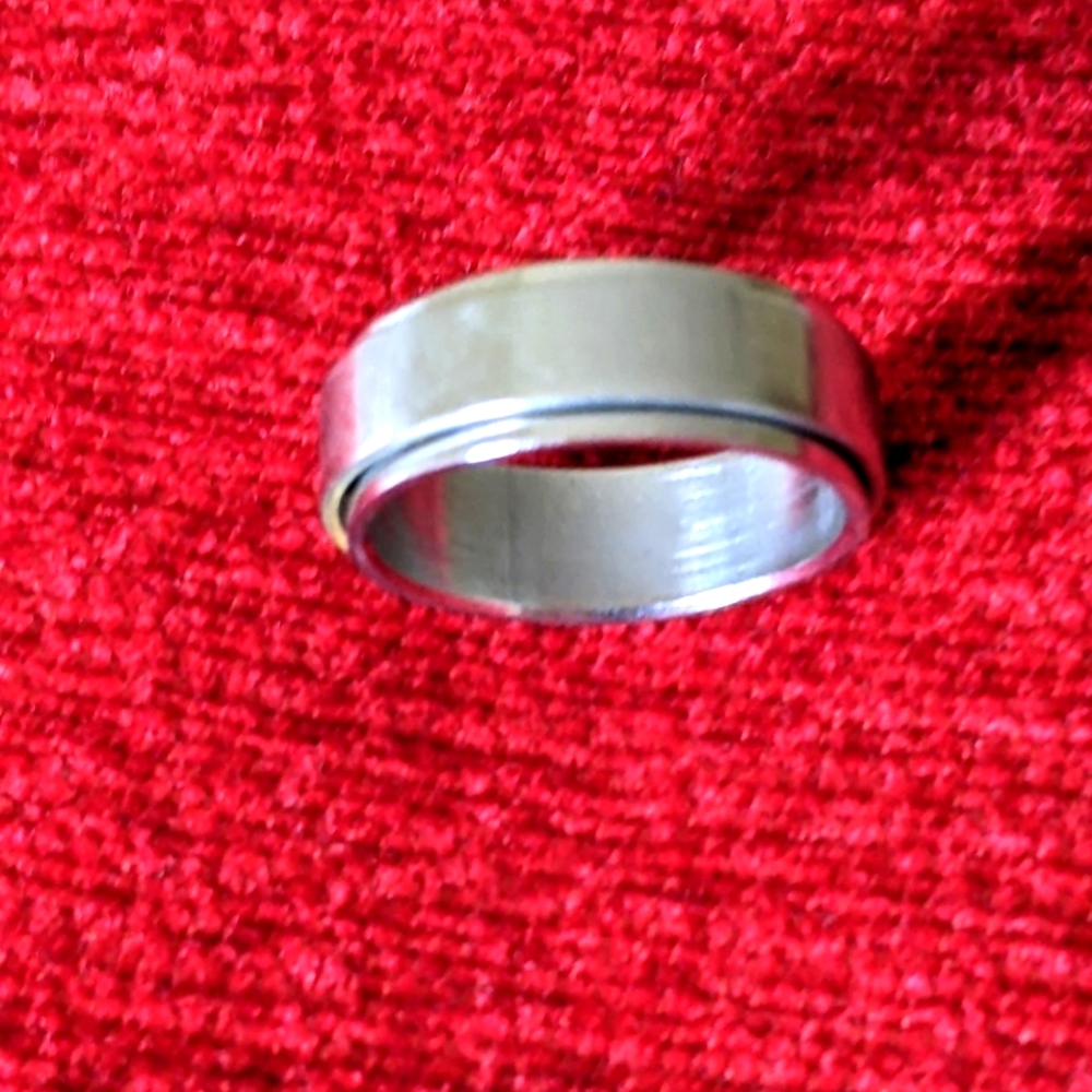 STEEL SPINNER MENS WEDDING BAND